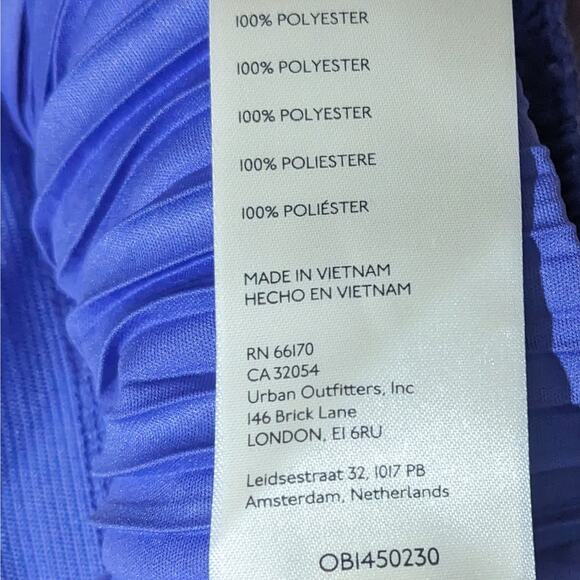 NWT Free People Winona Pleated Flare Trouser Pants Blue Women's Size Large - Picture 8 of 9